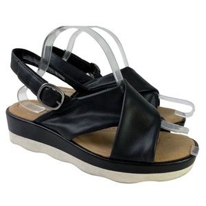 Clarks Clara Black Slingback Platform sandals size 8W